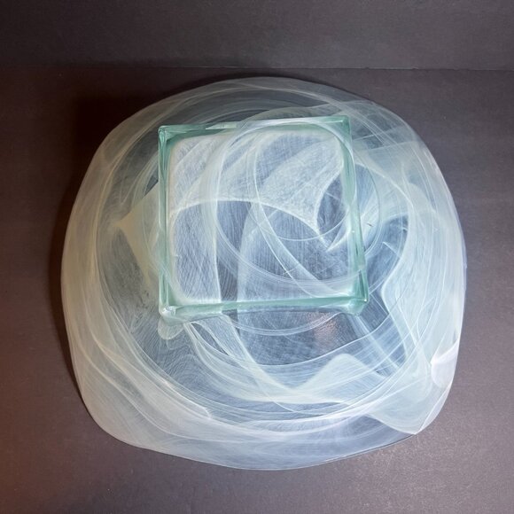 Vidrios San Miguel Handmade in Spain Large Swirl Recycled Glass Centerpiece Bowl - Picture 7 of 7
